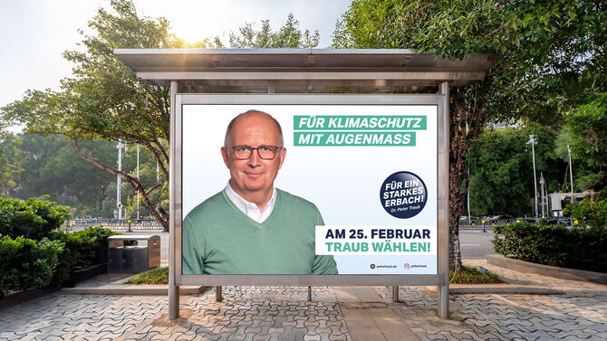 Dr. Peter Traub City-Light Wahlkampf Erbach